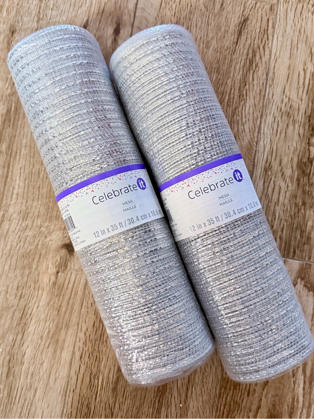 Celebrate It Silver Sparkle Mesh Roll Duo